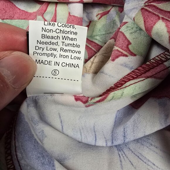 Floral Off Shoulder Blouse Medium Red Blue Flower Pattern Shein Ruffle Sleeve - Picture 5 of 10